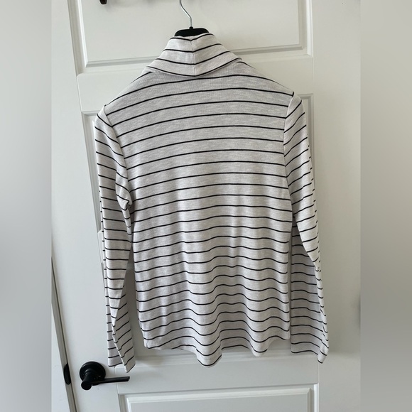 GAP Essential Rib Turtleneck | Black and White Stripes | L - Picture 5 of 8